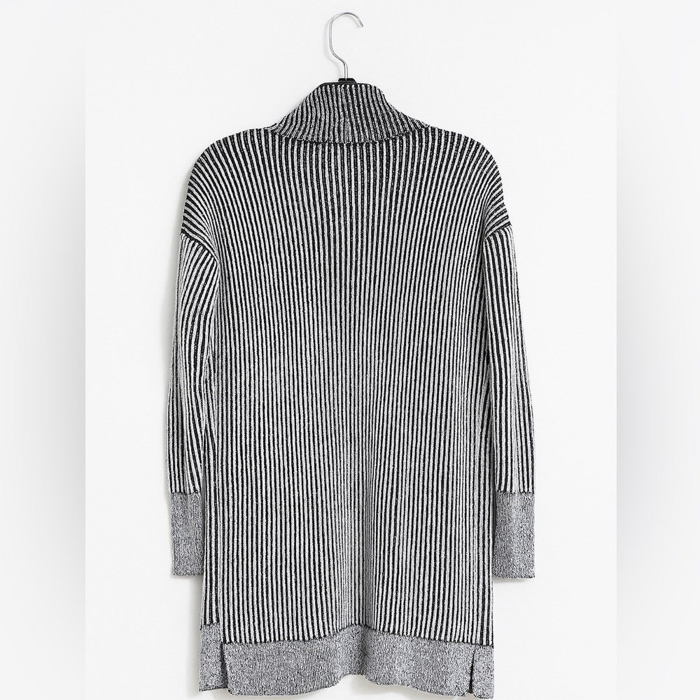 Tahari Navy & White Striped Open Front Cardigan XS Work Weekend Casual Layering - Picture 3 of 3